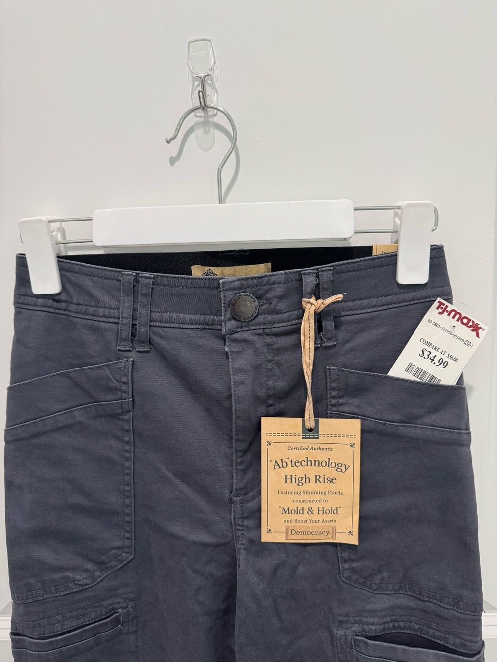 Democracy Women’s High Rise Cargo Pants - Slate Gray Size 10 NWT